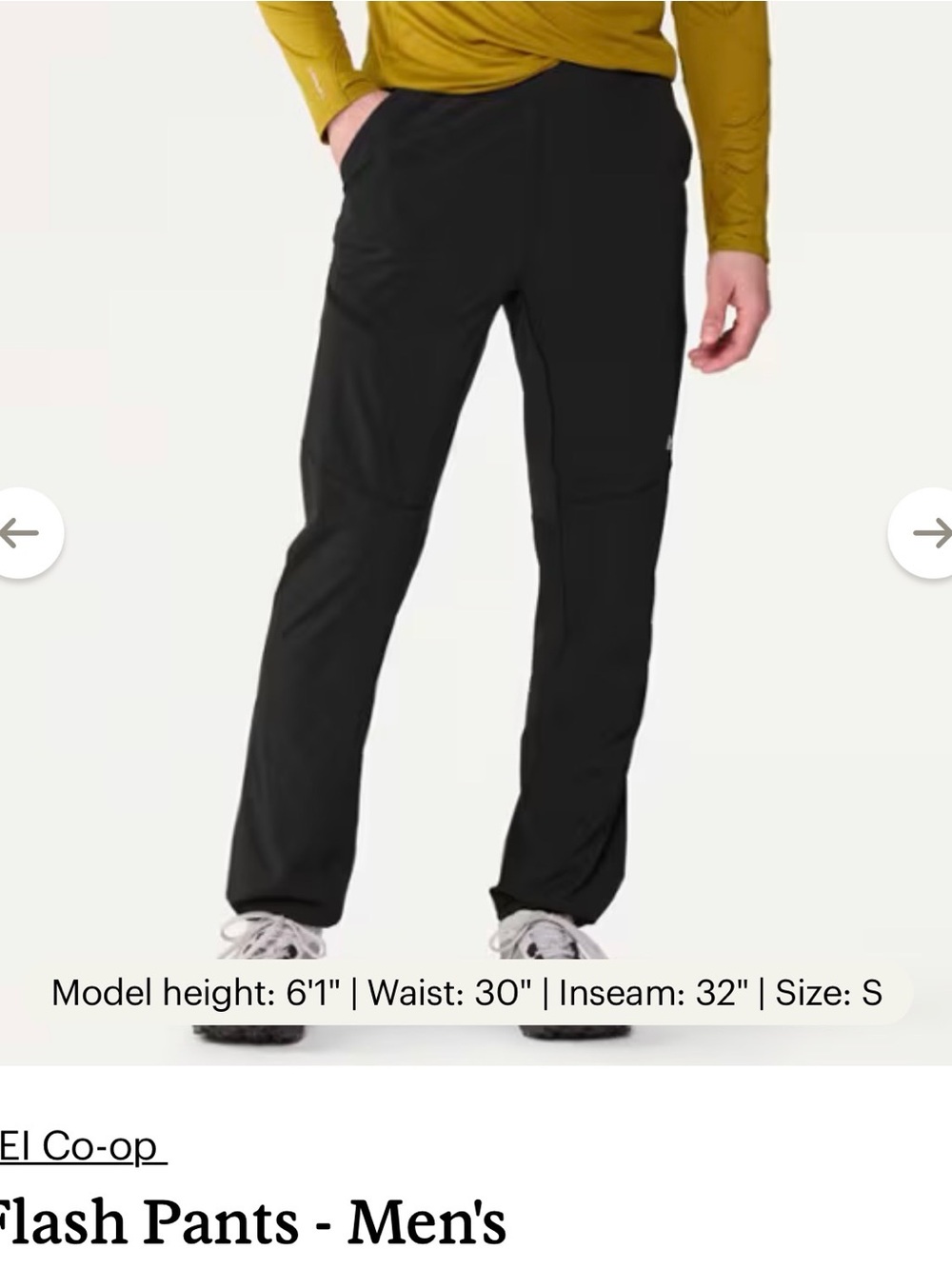 REI Men's Black Lightweight Jogger Pants